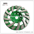 Fan cup wheel for the removal of Thick Coatings of Epoxyfrom Concrete